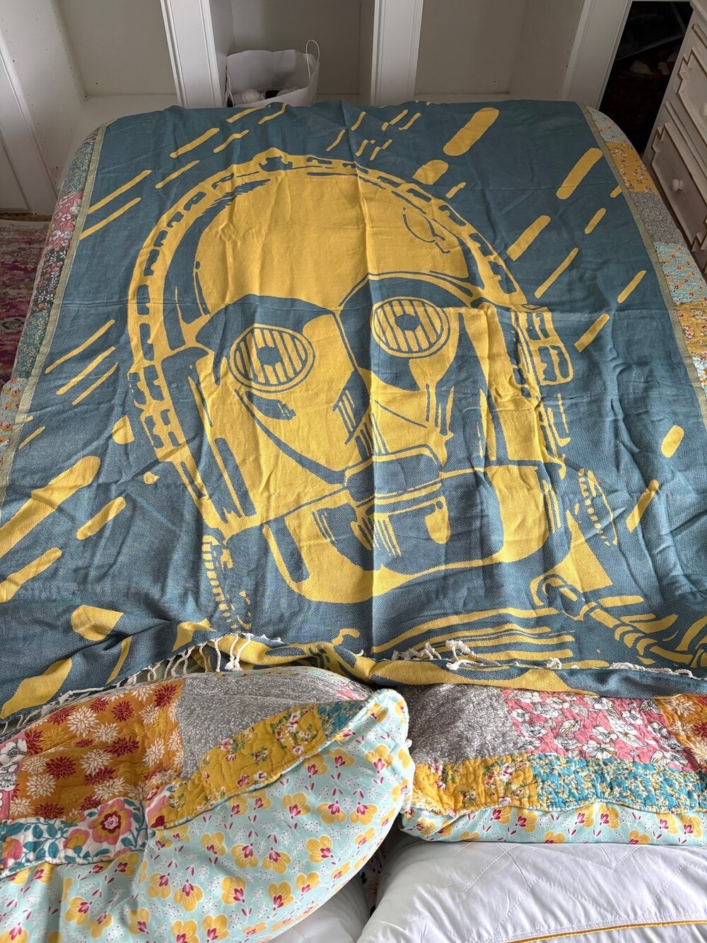 Sand Cloud Star Wars C-3PO Turkish Towel Organic Cotton Beach Blanket